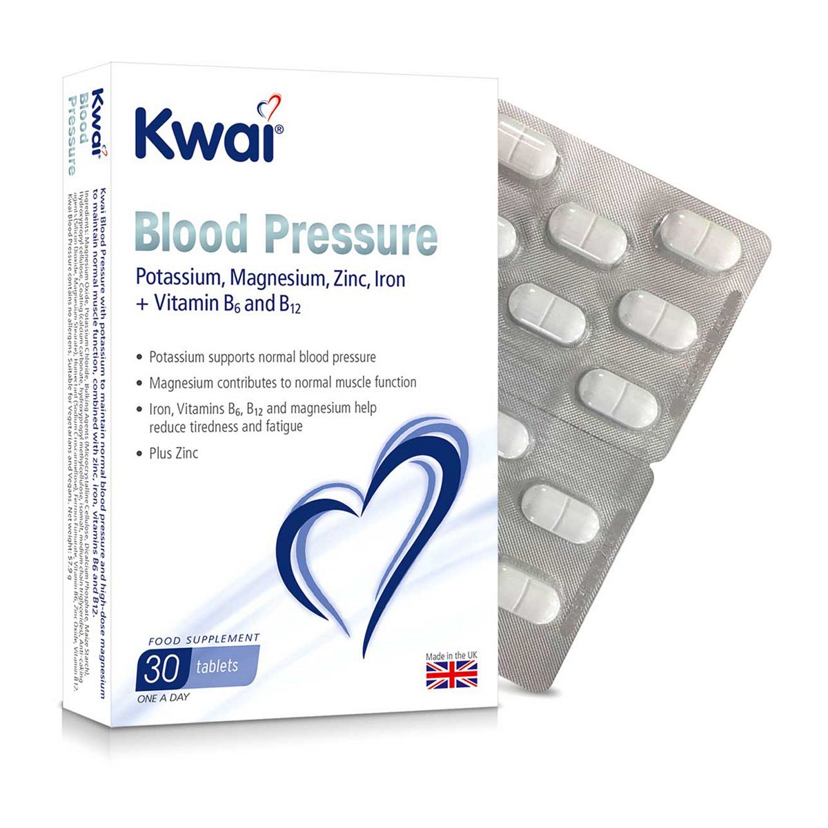 Kwai Blood Pressure Potassium, Magnesium 400Mg + Vitamin B6 And B12 30 Tablets