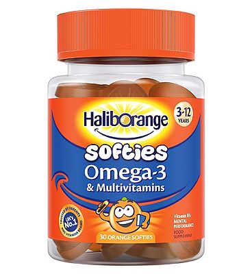 Seven Seas Haliborange Kids Multivitamin + Omega-3 30 Orange Fruit Shapes