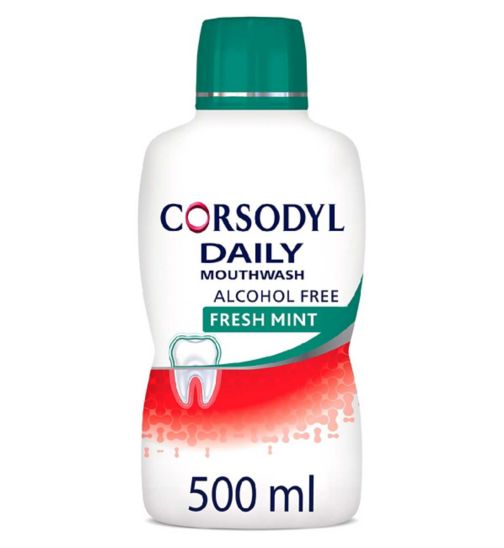 Corsodyl Daily Gum Care Mouthwash Alcohol Free, Fresh Mint 500ml