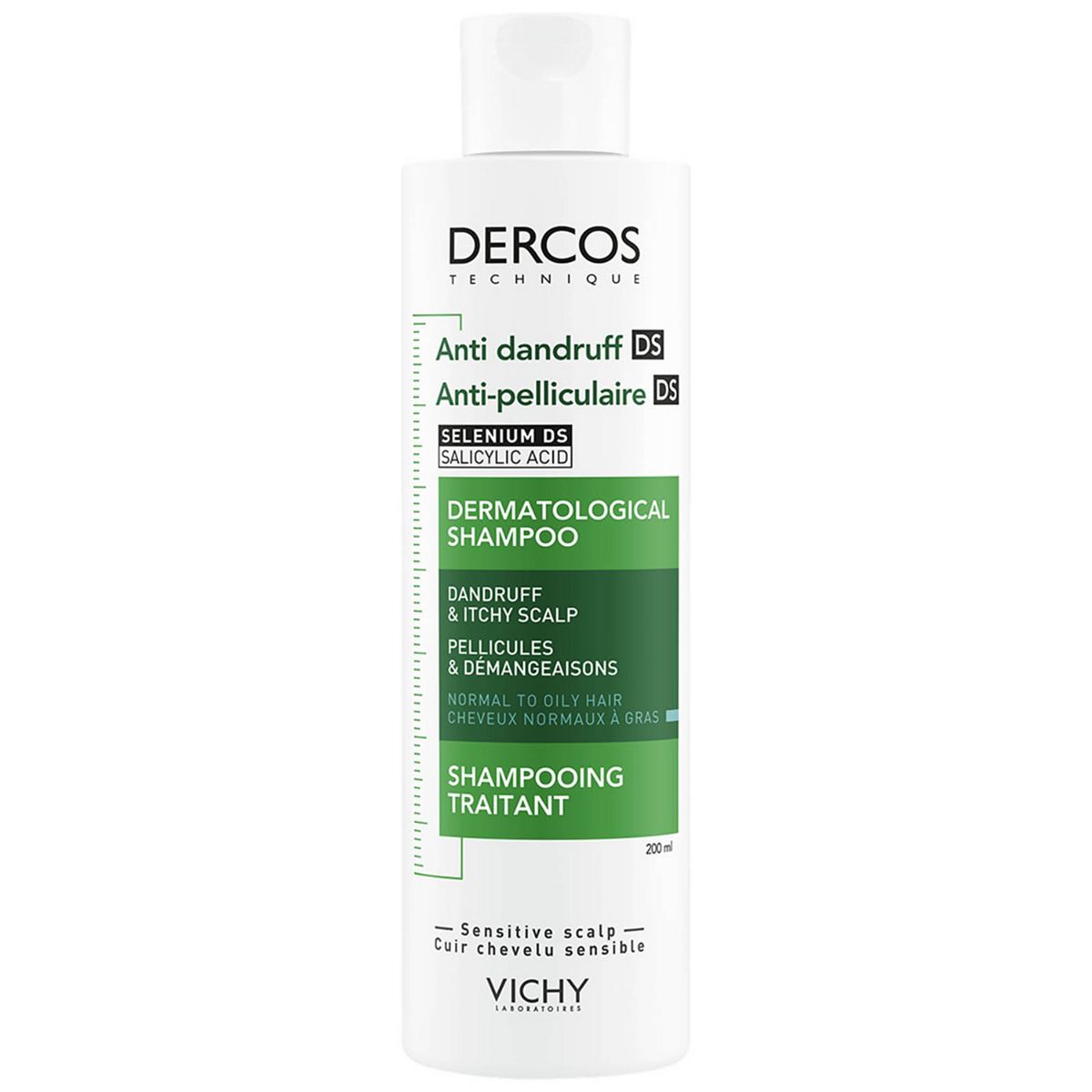Vichy Dercos Anti-Dandruff And Anti-Itch Dermatological Shampoo For Normal To Oily Hair With Salicylic Acid,200 ml, 200ml
