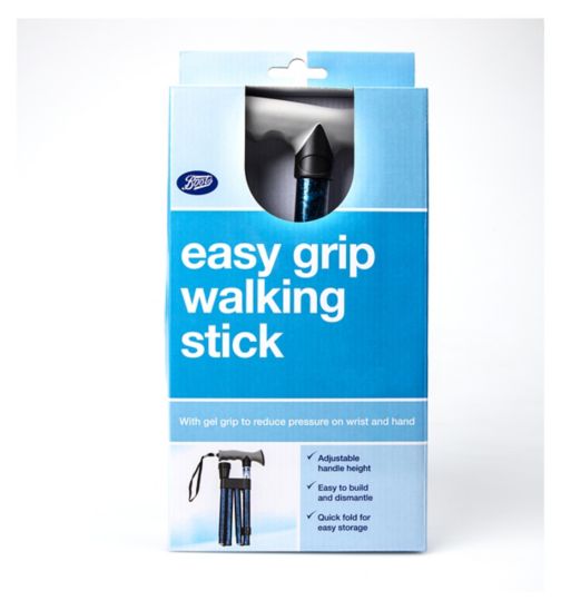 Boots Easy Grip Folding  Walking Stick- Blue