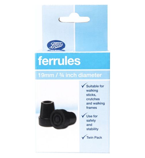 Boots Pharmaceuticals Ferrules 19mm Twin Pack - Black