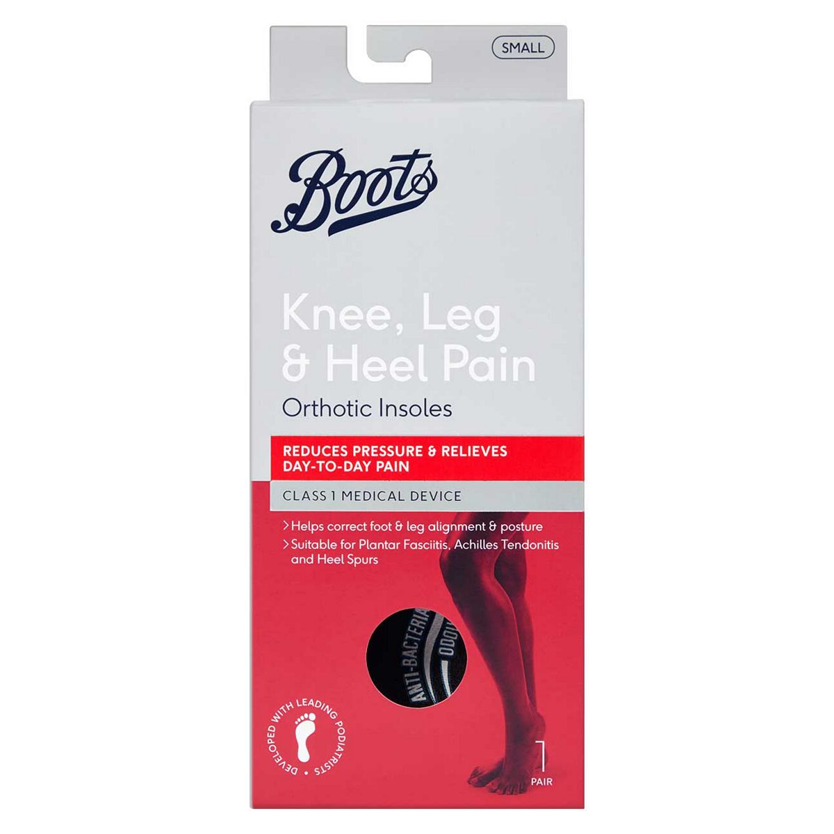  Knee, Leg & Heel Pain Orthotic Insoles- Small