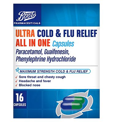 Boots Ultra Cold & Flu Relief All In One 16 Capsules