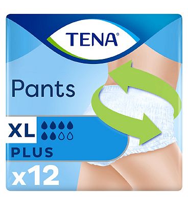 Tena Pants XL Extra Large - 12 Pack - for 120-160cm waist