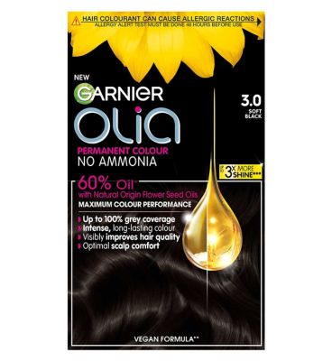  Garnier Olia Midnight 3.0 Soft Black No Ammonia Permanent Hair Dye