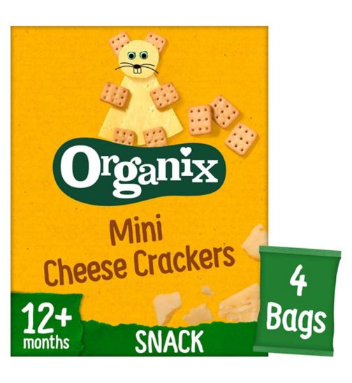 Organix Mini Organic Cheese Crackers Toddler Snack Multipack 4x20g