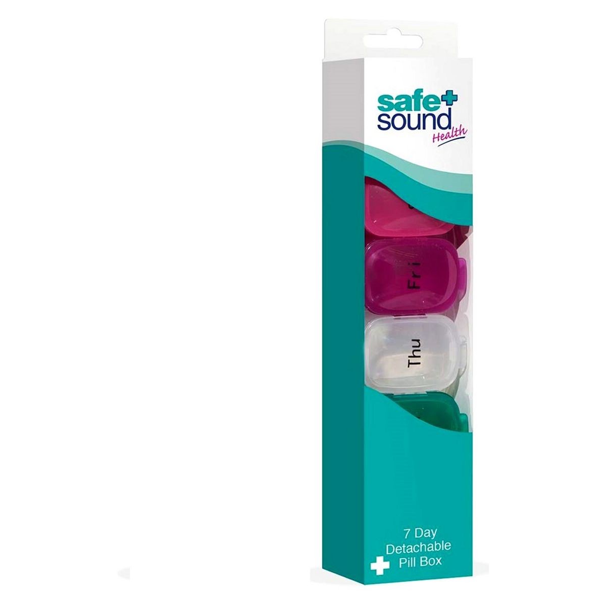 Safe & Sound Multi Coloured Jumbo 7 Day Detachable Pill Box
