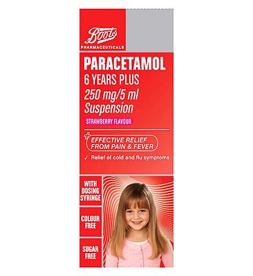 Boots Paracetamol 6 Years Plus - 250mg/5 ml Suspension Strawberry