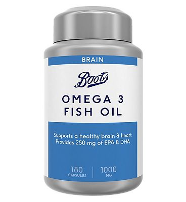 Boots Omega 3 Fish Oil 1000 mg Food Supplement 180 Capsules