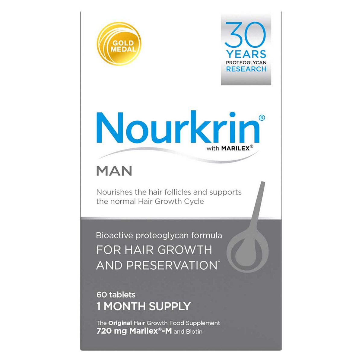 Nourkrin ® Man For Hair Preservation- 1 Month Supply (60 Tablets)