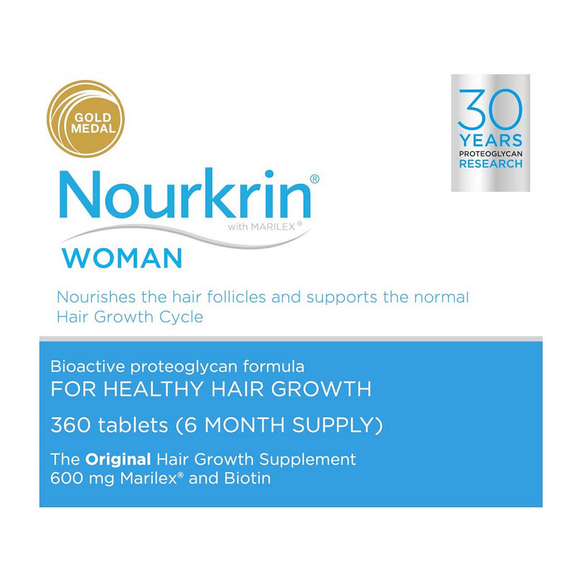 Nourkrin ® Woman For Hair Growth- 6 Month Supply (360 Tablets) Bundle