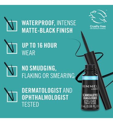Rimmel Exaggerate Waterproof Liquid Eyeliner - Black (2)