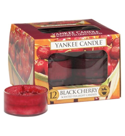 Yankee Candle Box Of 12 Tea Lights - Black Cherry