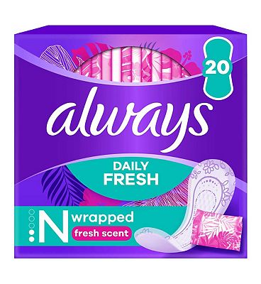 Always Dailies Pantyliners Normal Individually Wrapped With Gentle Fresh Scent 20 Liners