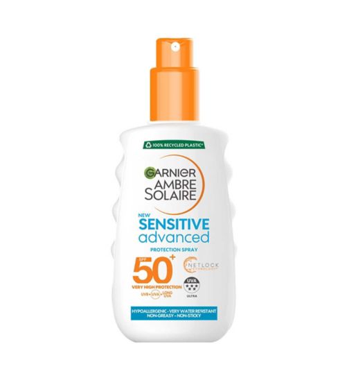Ambre Solaire Sensitive Hypoallergenic Sun Cream Protection Spray SPF50+ 200ml