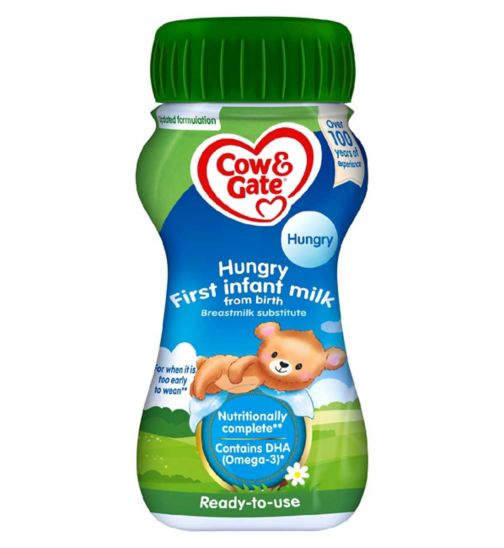 Cow & Gate Hungry First Baby Milk Formula Liquid from Birth 200ml
