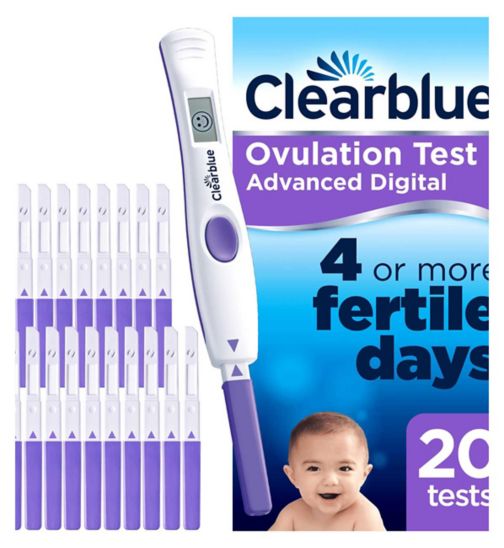 Clearblue Advanced Digital Ovulation Test Kit (OPK), 1 Digital Holder And 20 Tests
