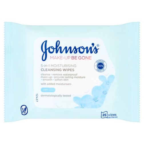 JOHNSON'S Make-Up Be Gone 5-in-1 Moisturising Cleansing Wipes 25 Wipes