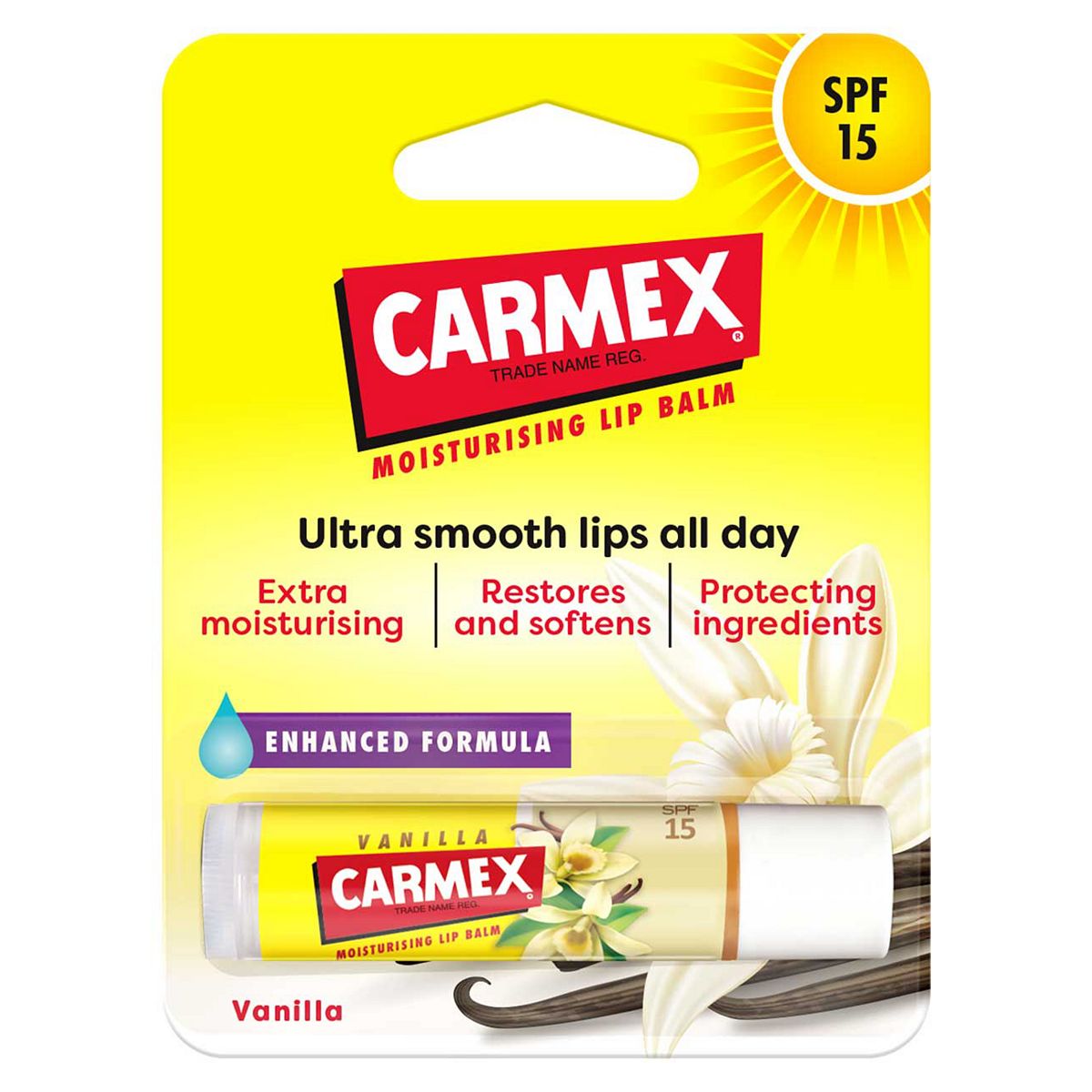 Carmex Moisturising Vanilla Lip Balm Spf15