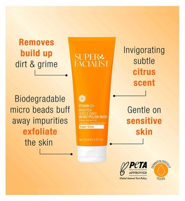 Super Facialist Vitamin C+ Brighten Gentle Daily Micro Polish Wash 125ml (4)
