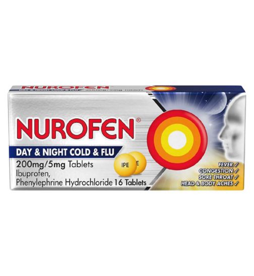 Nurofen Day & Night Cold & Flu 200mg/5mg - 16 Tablets