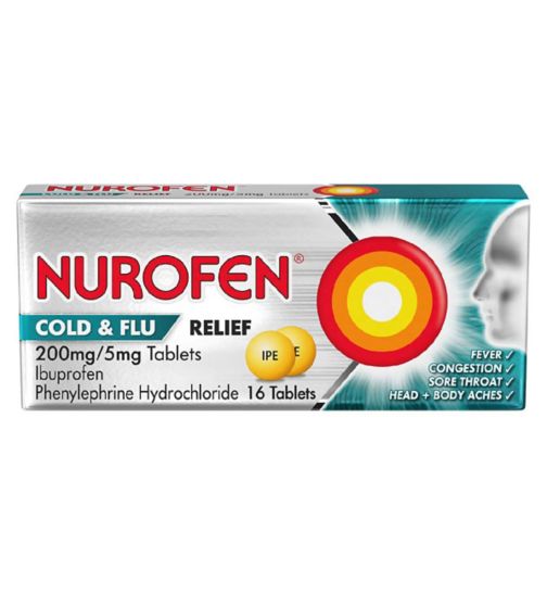Nurofen Cold & Flu Relief 200mg/5mg Tablets - 16