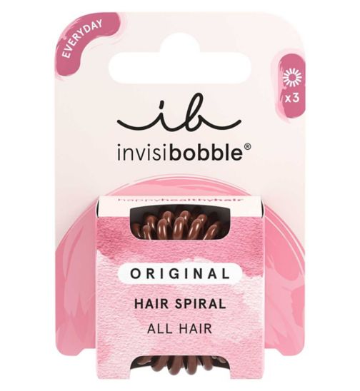 invisibobble ORIGINAL Brown Hair Ties, 3 Pack