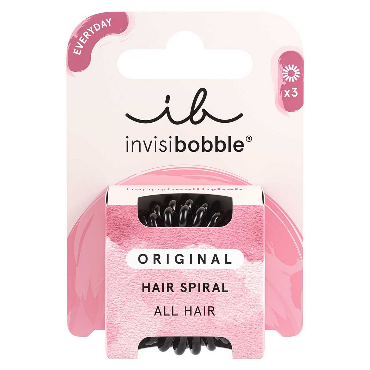 Invisibobble Original Black Hair Ties, 3 Pack Multicolor