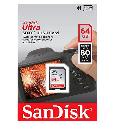 SanDisk ULTRA Secure Digital Memory Card- 64GB - Class 10