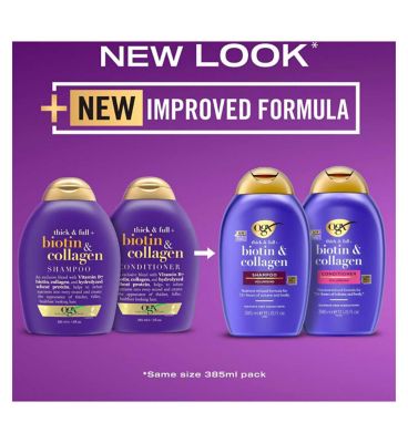 OGX Thick & Full+ Biotin & Collagen pH Balanced Shampoo 385ml (6)