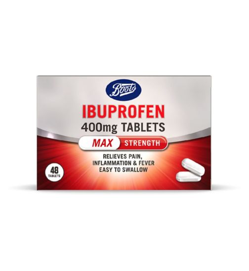 Boots Ibuprofen 400mg Tablets Max Strength - 48 Tablets