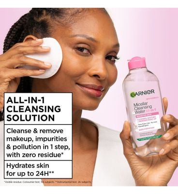 Garnier Micellar Water, Gentle face cleanser & Makeup Remover for Sensitive Skin, 400ml (2)