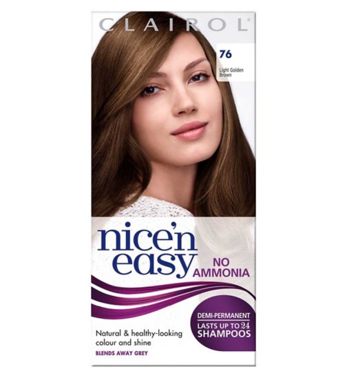 Clairol Nice'n Easy No Ammonia Semi-Permanent Hair Dye 76 Light Golden Brown
