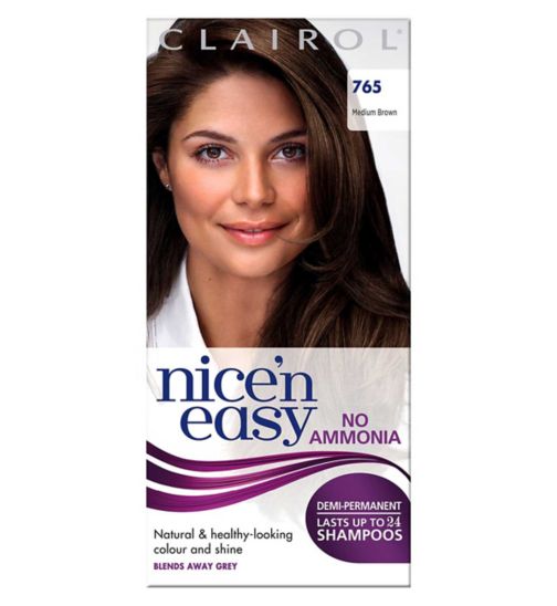 Clairol Nice'n Easy No Ammonia Semi-Permanent Hair Dye 765 Medium Brown