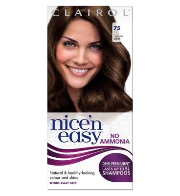 Clairol Nice n Easy No Ammonia Semi-Permanent Hair Dye 75 Light Ash Brown