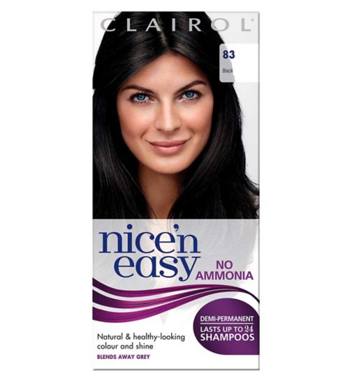 Clairol Nice'n Easy No Ammonia Semi-Permanent Hair Dye 83 Black