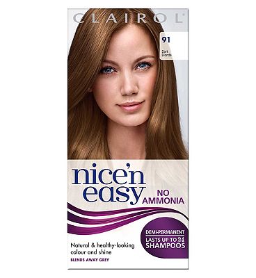 Clairol Nice’n Easy No Ammonia Semi-Permanent Hair Dye 91 Dark Blonde