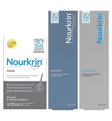 Nourkrin Man 12 months + Free 4x Nourkrin Shampoo & Scalp Cleanser 150ml & 4x Nourkrin Conditioner 1