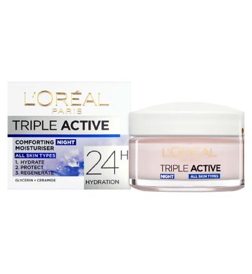 L'Oréal Paris Triple Active Night 24H Hydrating Moisturiser to Restore Skin Barrier, 50ml (3)