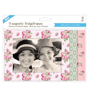 Shot 2 Go Vintage Floral Fridge Photo Frames 4 x 6- 3 Pack