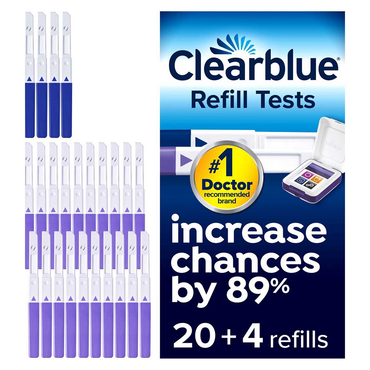 Clearblue Refill Pack For Advanced Fertility Monitor: 20 Tests Ovulation & 4 Pregnancy Tests, 24