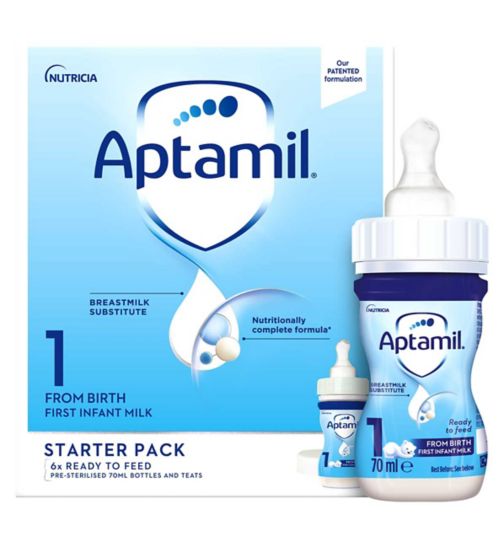 Aptamil 1 First Infant Milk Starter Pack from Birth 6 x 70ml (420ml)