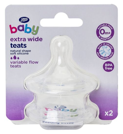 Boots Baby Extra Wide Necked Silicone Teat- Variflow