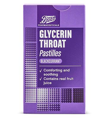 Boots Glycerin Throat Pastilles Blackcurrant Flavour 45g