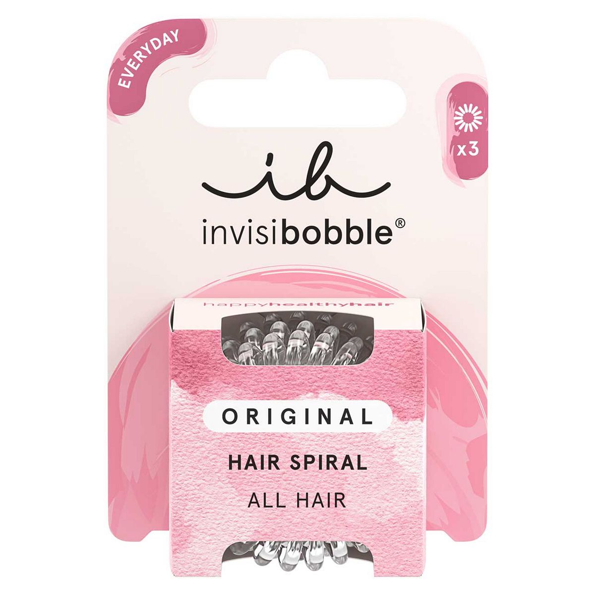 Invisibobble Original Clear Hair Ties, 3 Pack Multicolor