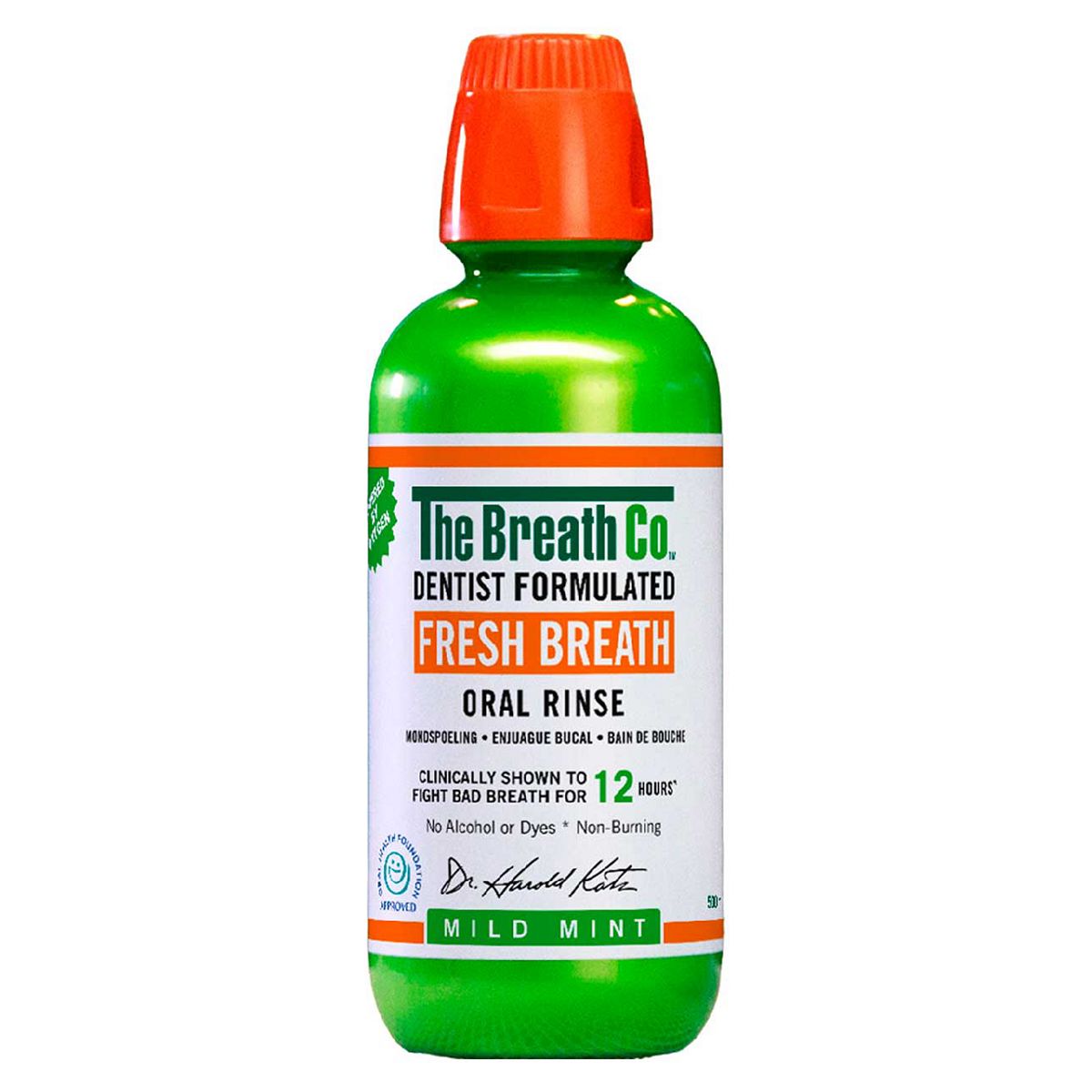 The Breath Co. The Breath Co Alcohol Free Mouthwash, Fresh Breath, Mild Mint 500Ml