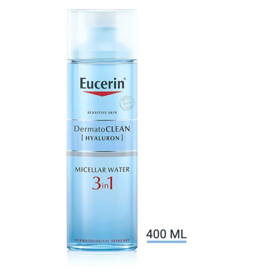 Eucerin DermatoCLEAN 3 in 1 Micellar Water Facial Cleansing Fluid with Hyaluronic Acid for Sensitive Skin 200ml
