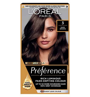 LOral Paris Preference Permanent Hair Dye, Luminous Colour, Dark Brown 3.0