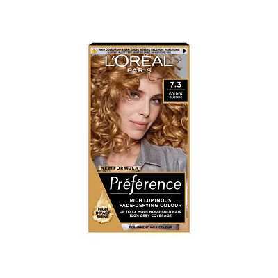 LOral Paris Preference Permanent Hair Dye, Luminous Colour, Golden Blonde 7.3